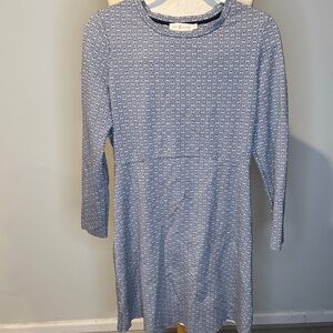 Tory Burch Blue and White Geometric Dress